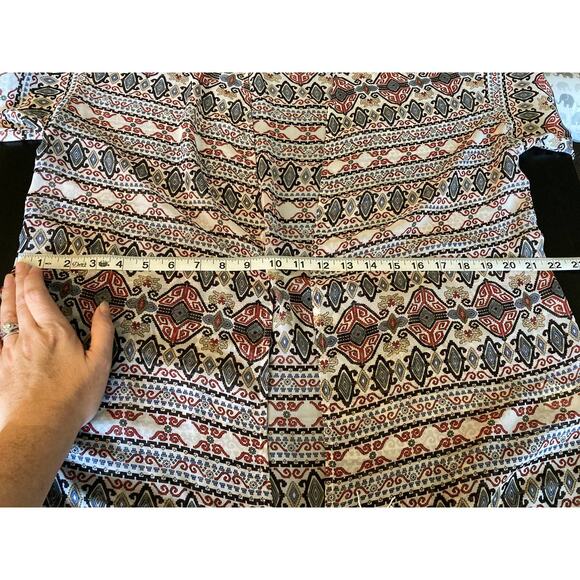 Black Rain Boho Fringe Open Front Kimono Geometric  Sz S (runs large) - Picture 7 of 10